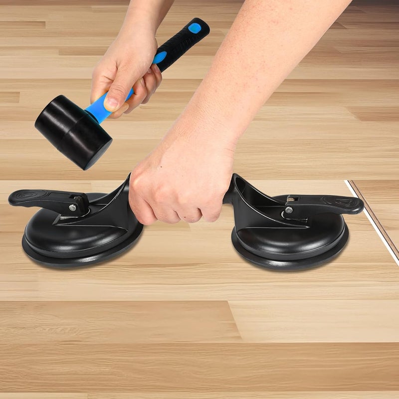 Genubi Industry Floor Gap Fixer Tool for Laminate Floor Gap Repair Plank Grabber Includes Heavy Duty Aluminum Suction Cup and Fiberglass Handle Rubber Mallet (Can't Use on Scraped Surface Floor) - Image 4